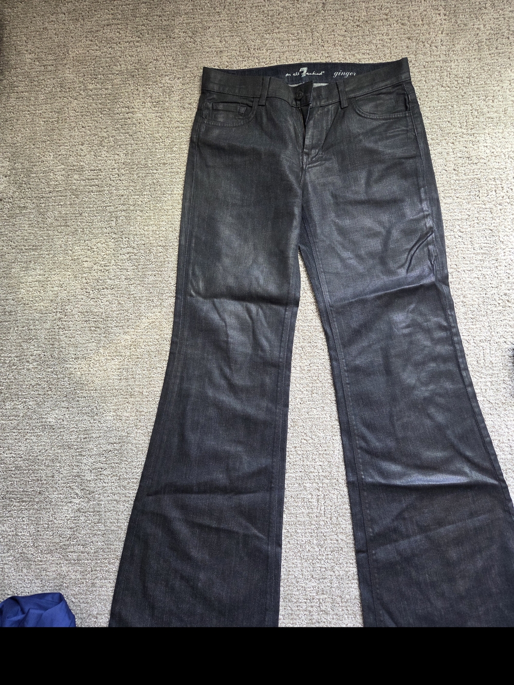 7 For All Mankind Black Wide-Leg Flare Jeans